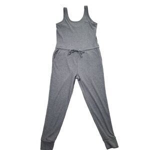 Chaser Cozy Rib Low Back Tank Jumpsuit Grey Size Small